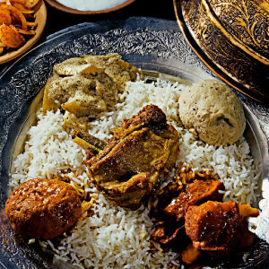A royal wazwan feast in Kashmir